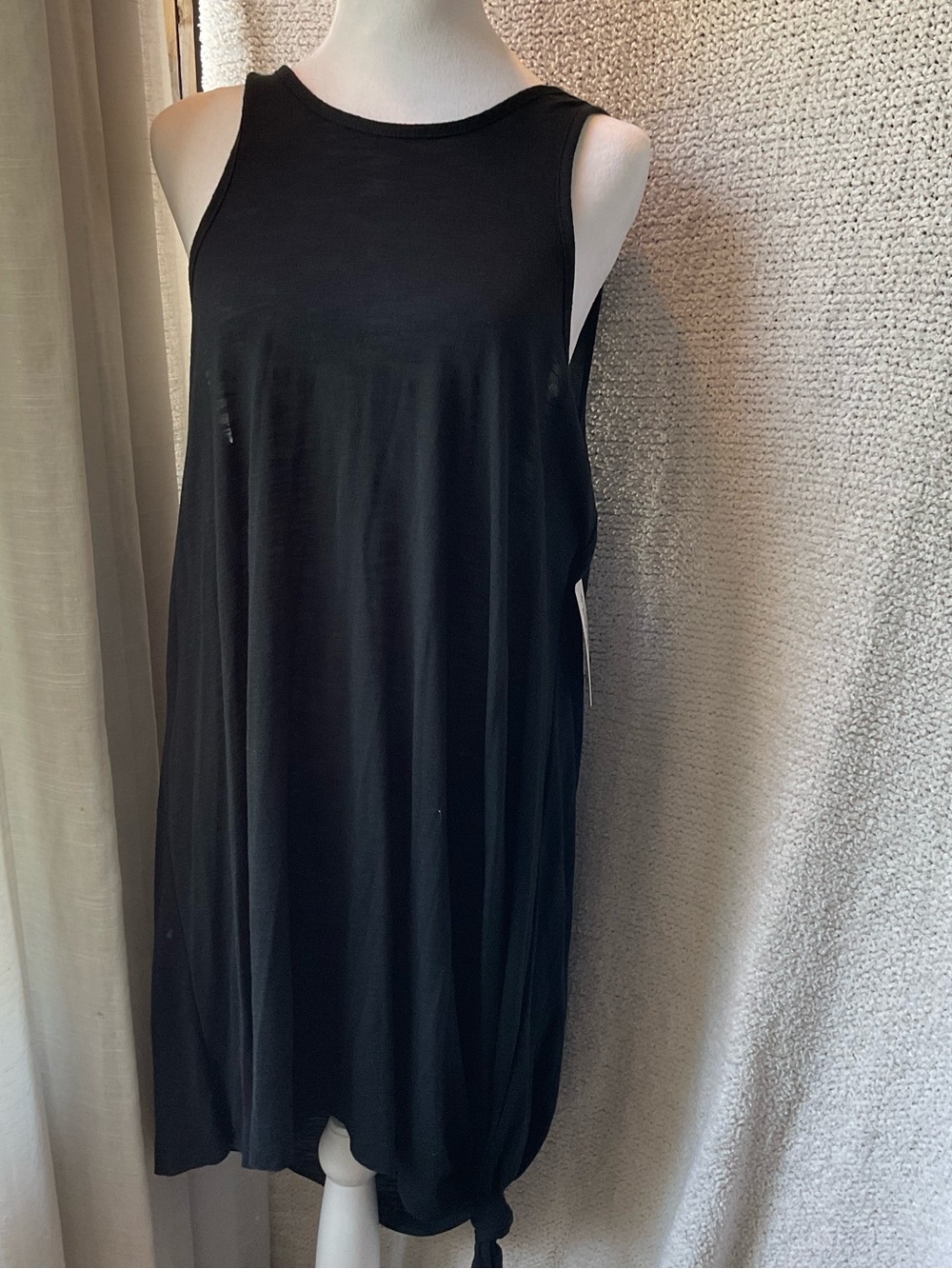 BECCA Navy Sleeveless Mini Dress with Tie-Hem